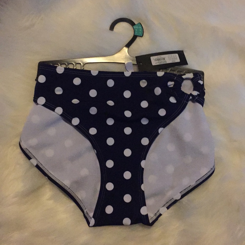 NEW navy polka dot  bikini bottoms size XL and XXL